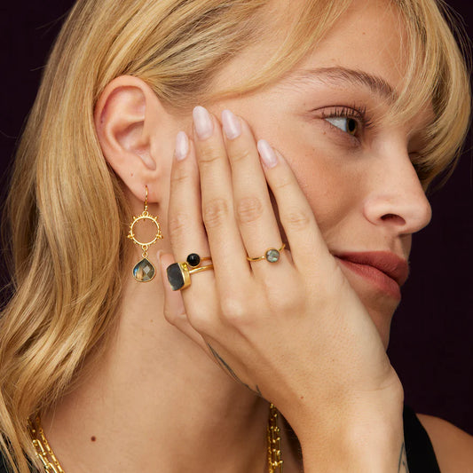 Gold and Labradorite Ring